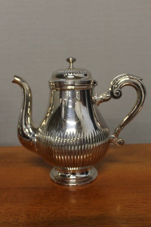 Silver metal coffee set - christofle - gallia collection