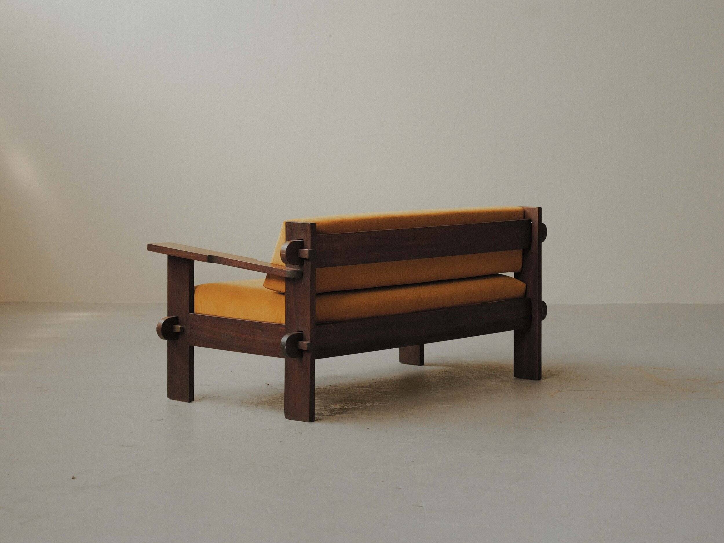 Architect's bench in solid wood, France, circa 1970.