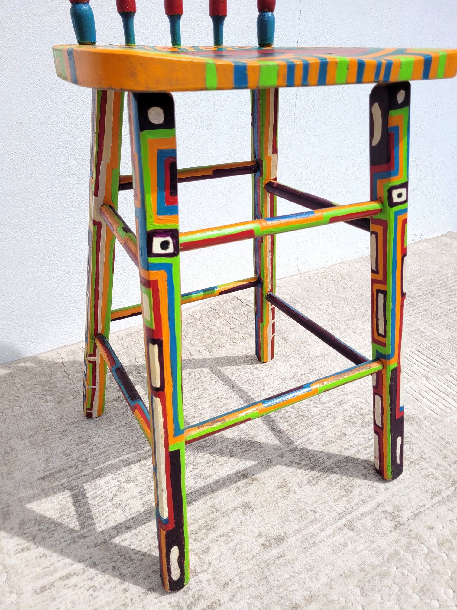 Painted wooden high chair