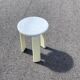 Tabouret blanc et beige Tatay 1960