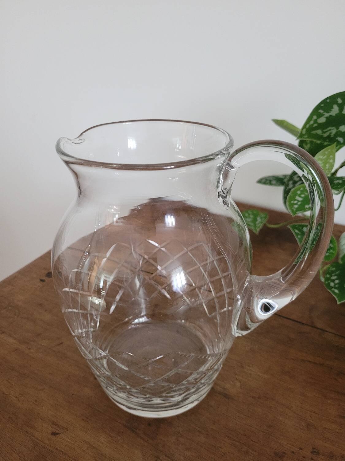 Chiseled/cut crystal pitcher