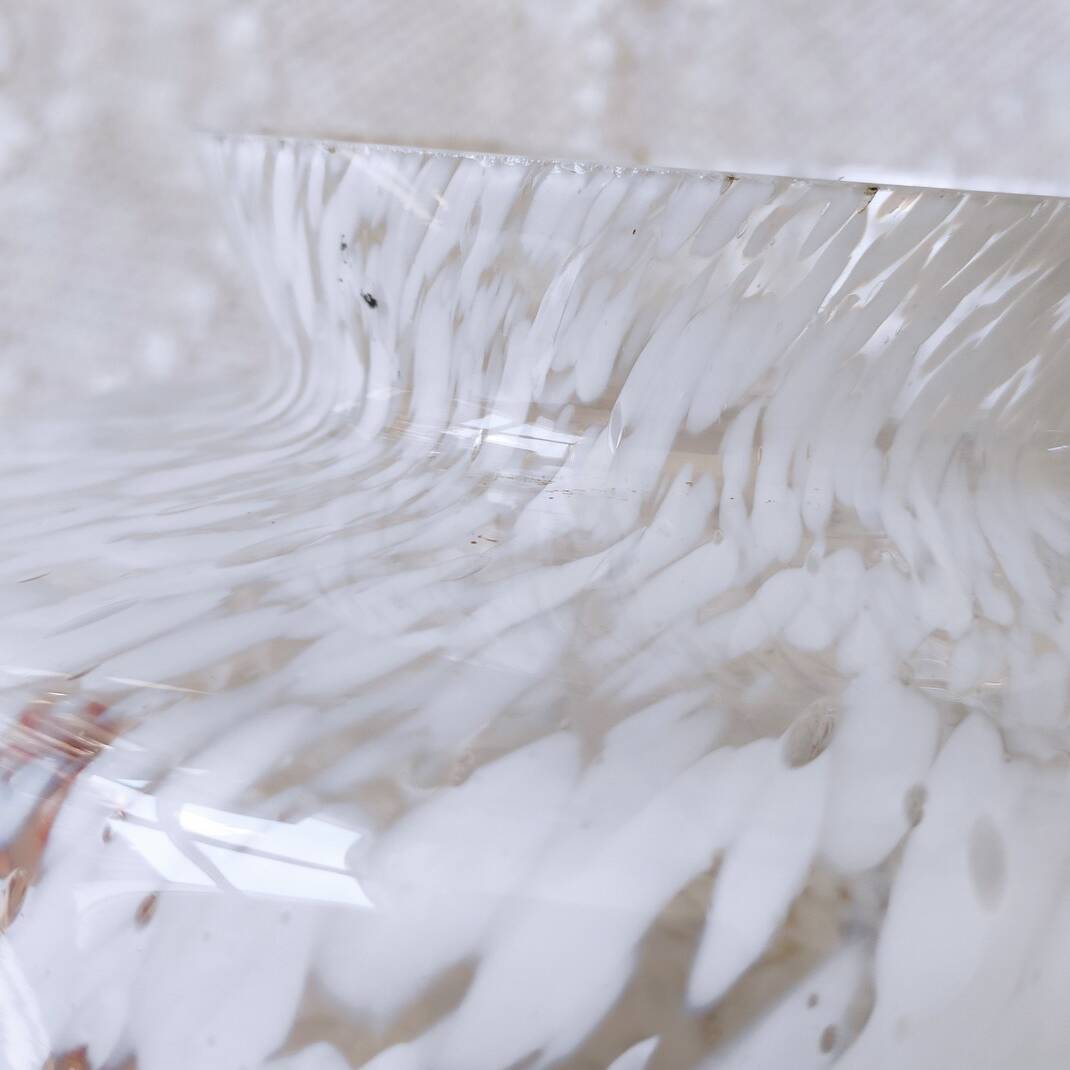 Grand vase verre de clichy blanc