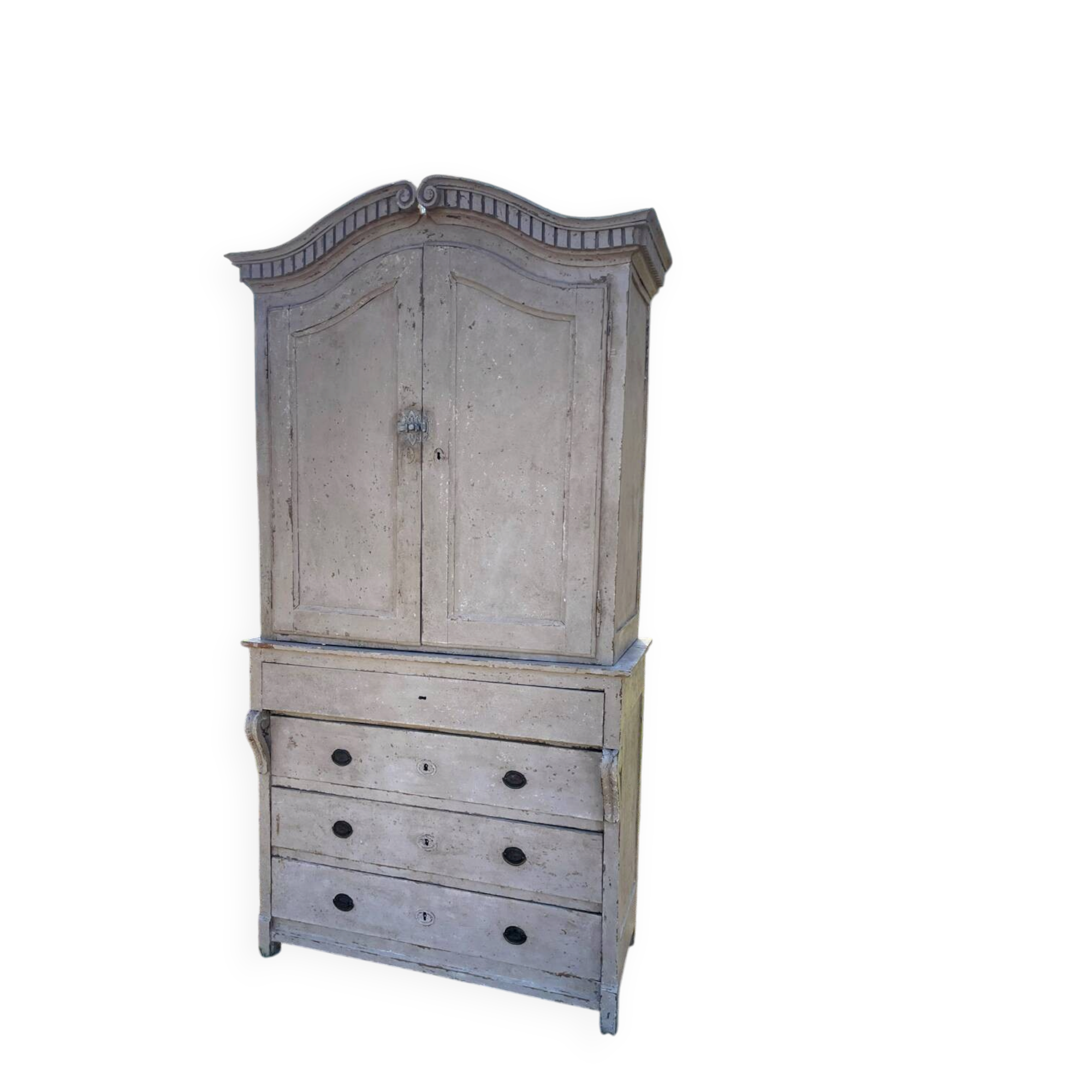 Nineteenth-century two-body sideboard.