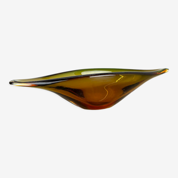 1,8 Kg Glass Bowl Shell Centerpiece by Flavio Poli Attrib., Murano, Italy, 1970s