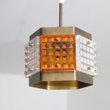 Vintage brass and glass suspension