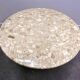 Round breccia marble pedestal table | 1980s vintage stone dining table | Postmodern
