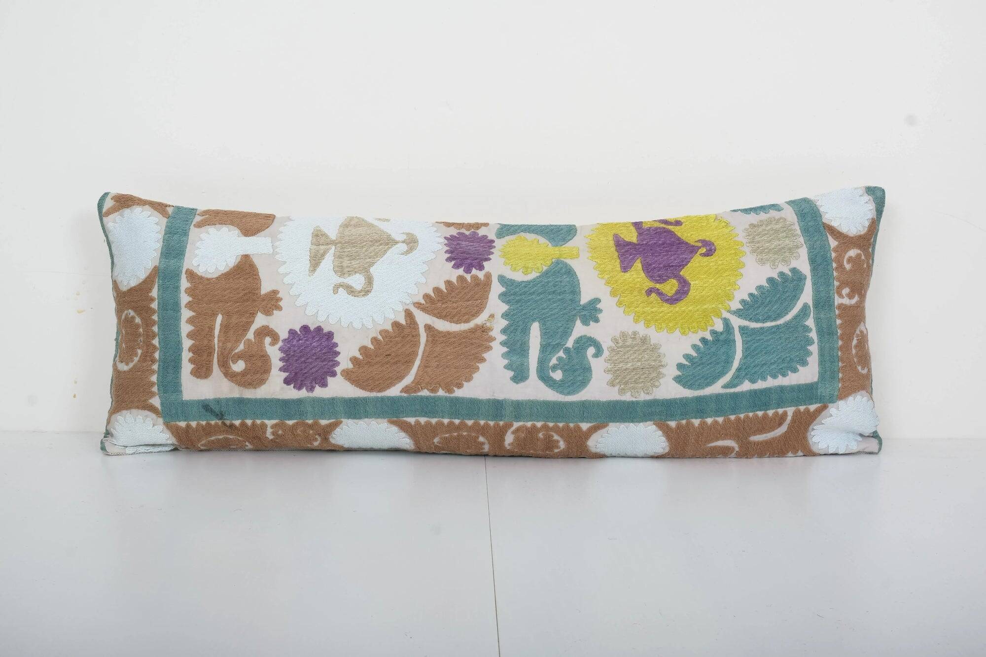 Vintage embroidered cushion cover 76x28 cm