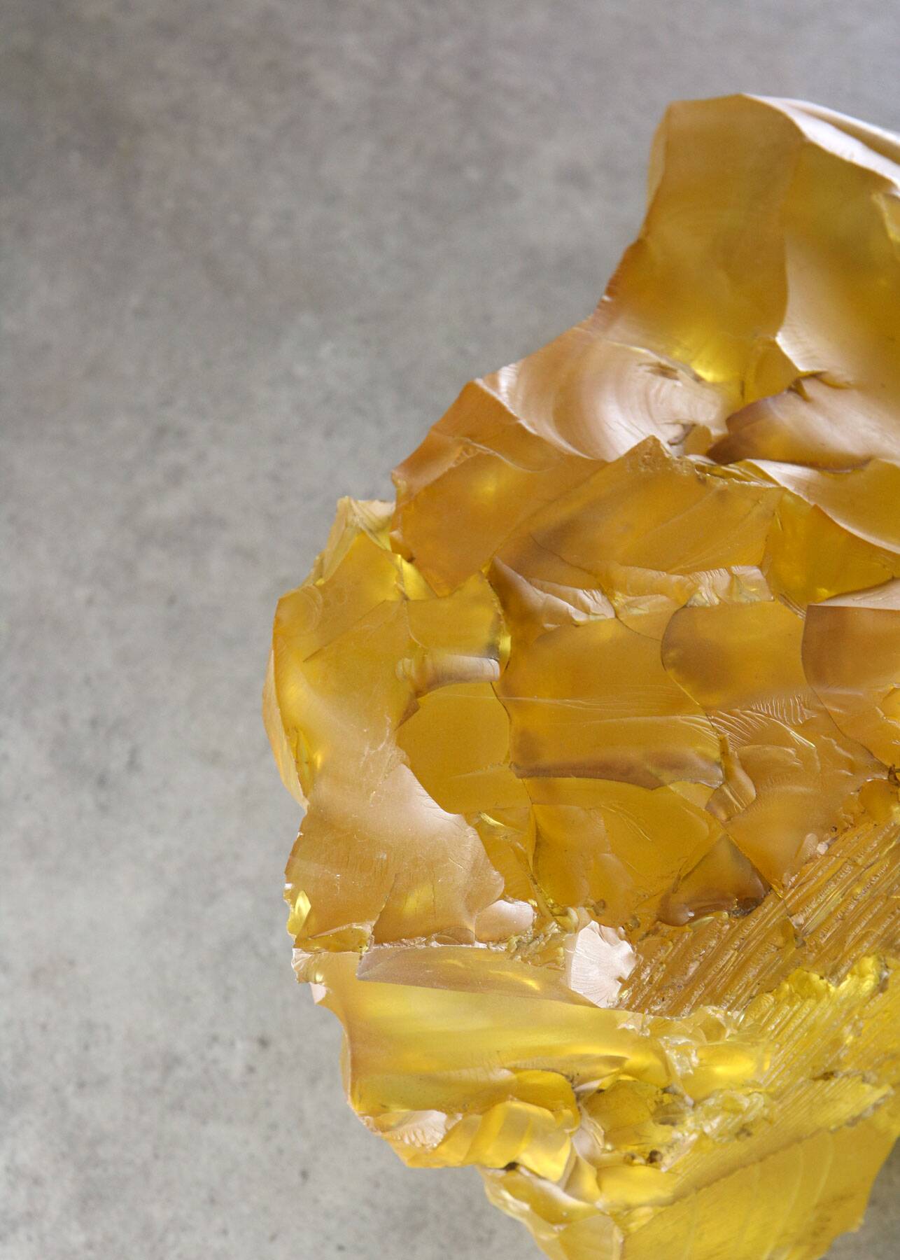 Vintage Italian Yellow Sculpture Lamp, 70s