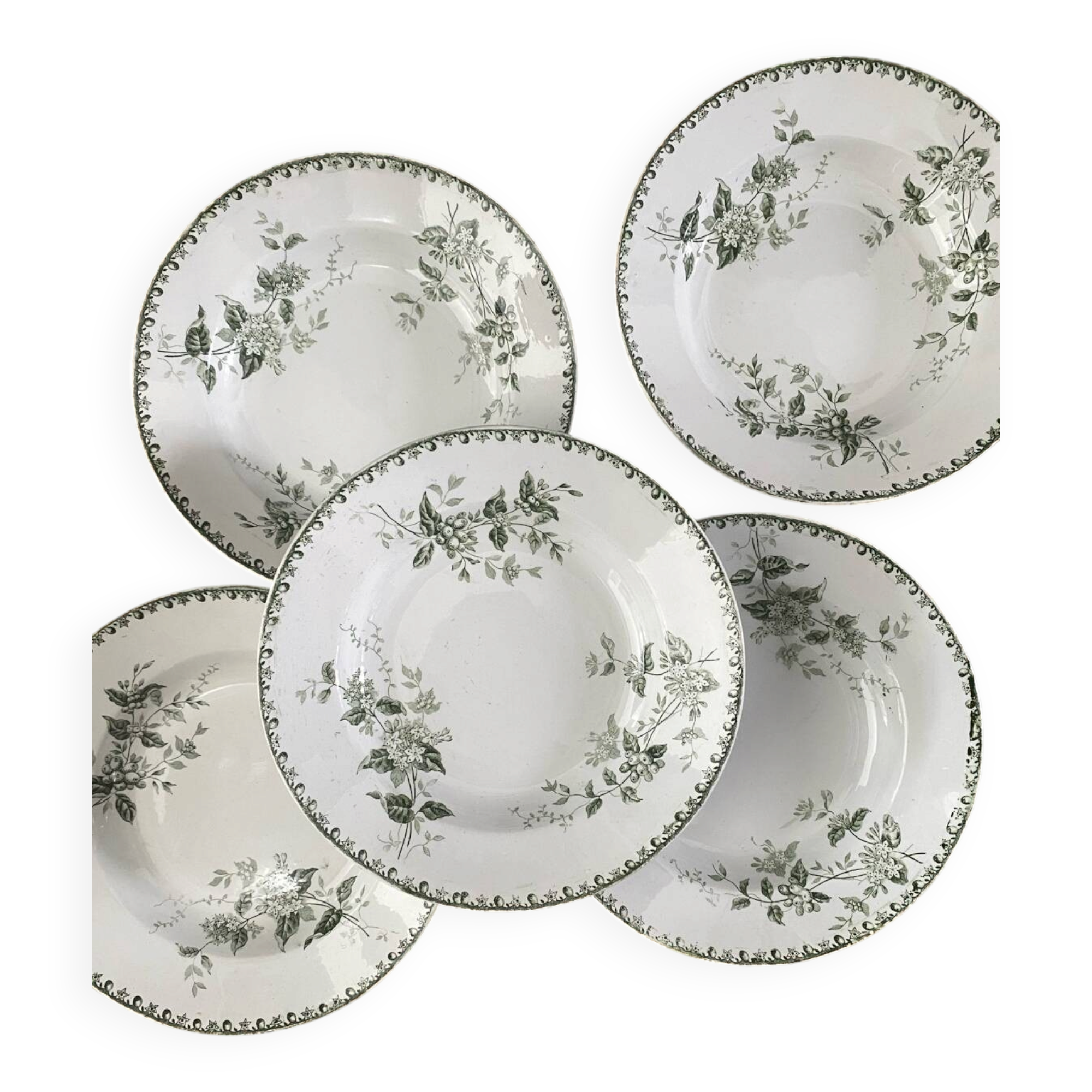Set of 5 deep plates Saint Amand Caifa