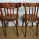 4 mismatched signed bistro chairs