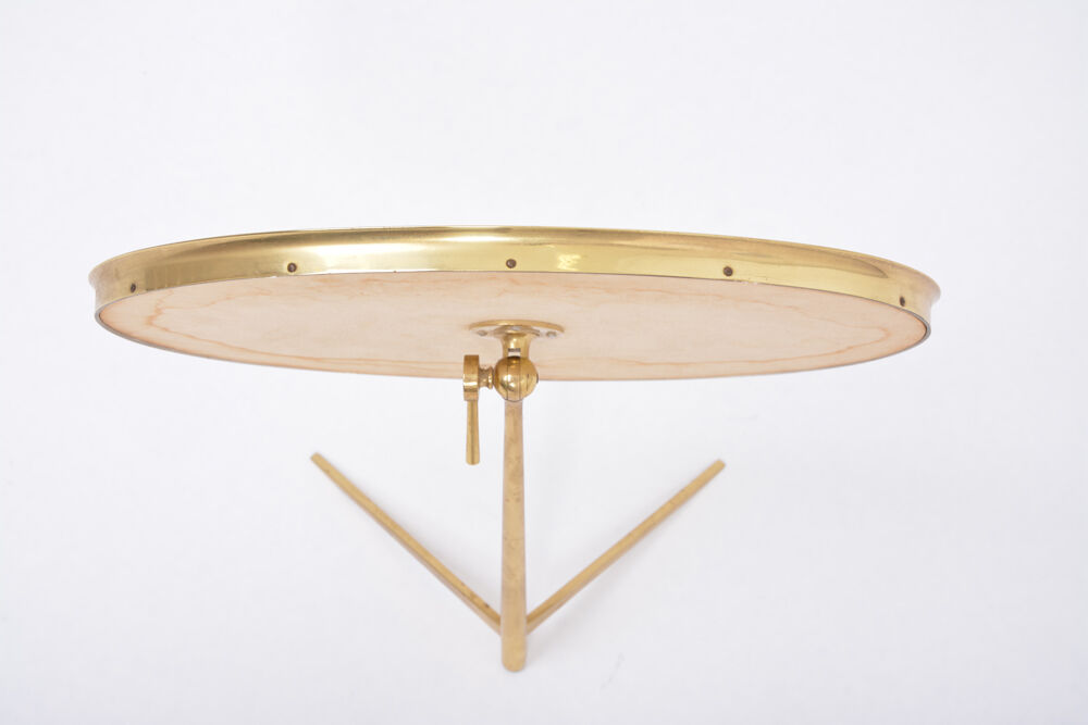 Miroir de Table Ovale Mid-Century Moderne en Laiton par Vereinigte Werkstätten
