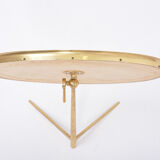 Mid-Century Modern Oval Brass Table Mirror by Vereinigte Werkstätten