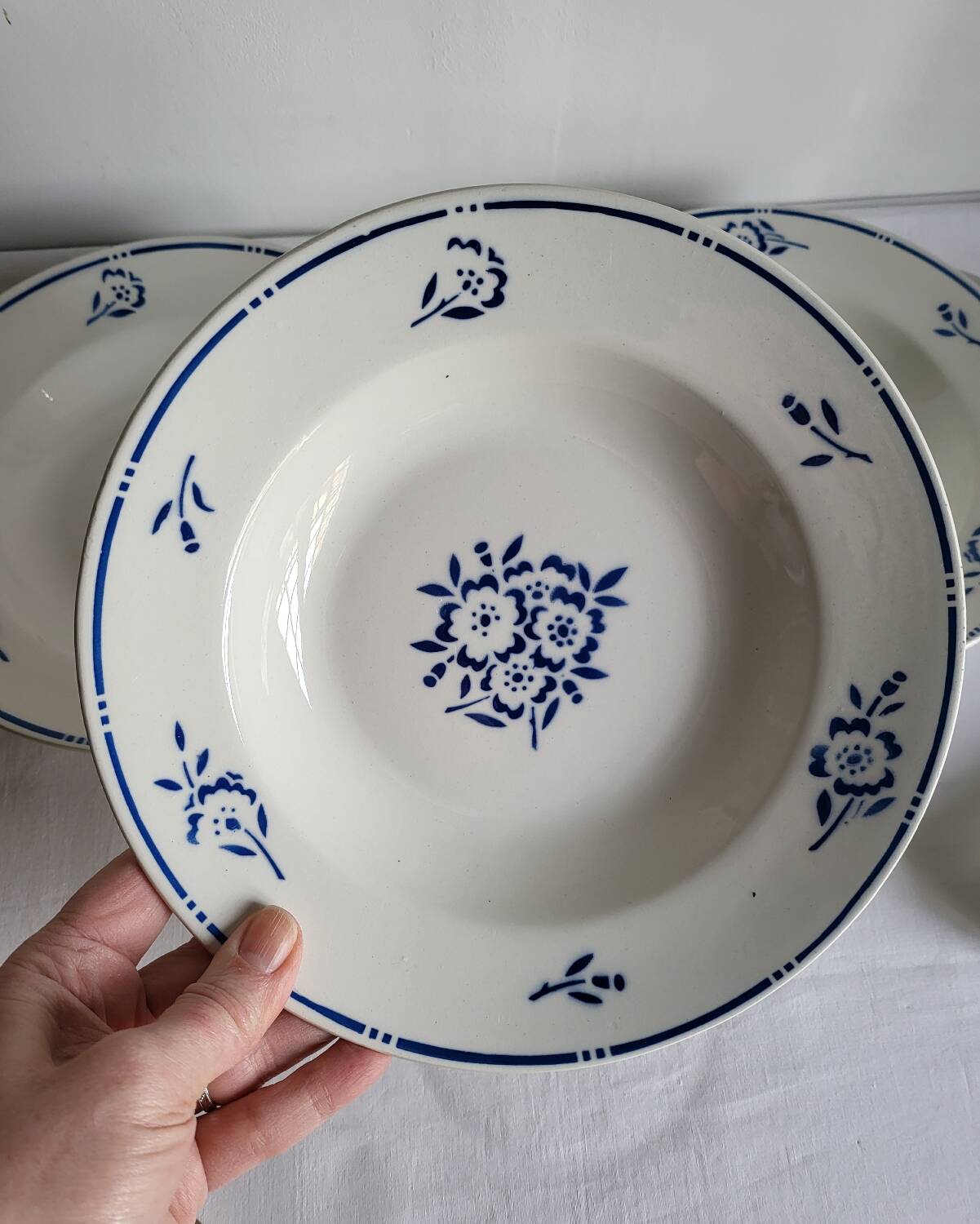 4 Deep Plates in earthenware Moulin des Loups & Hamage model Lucien