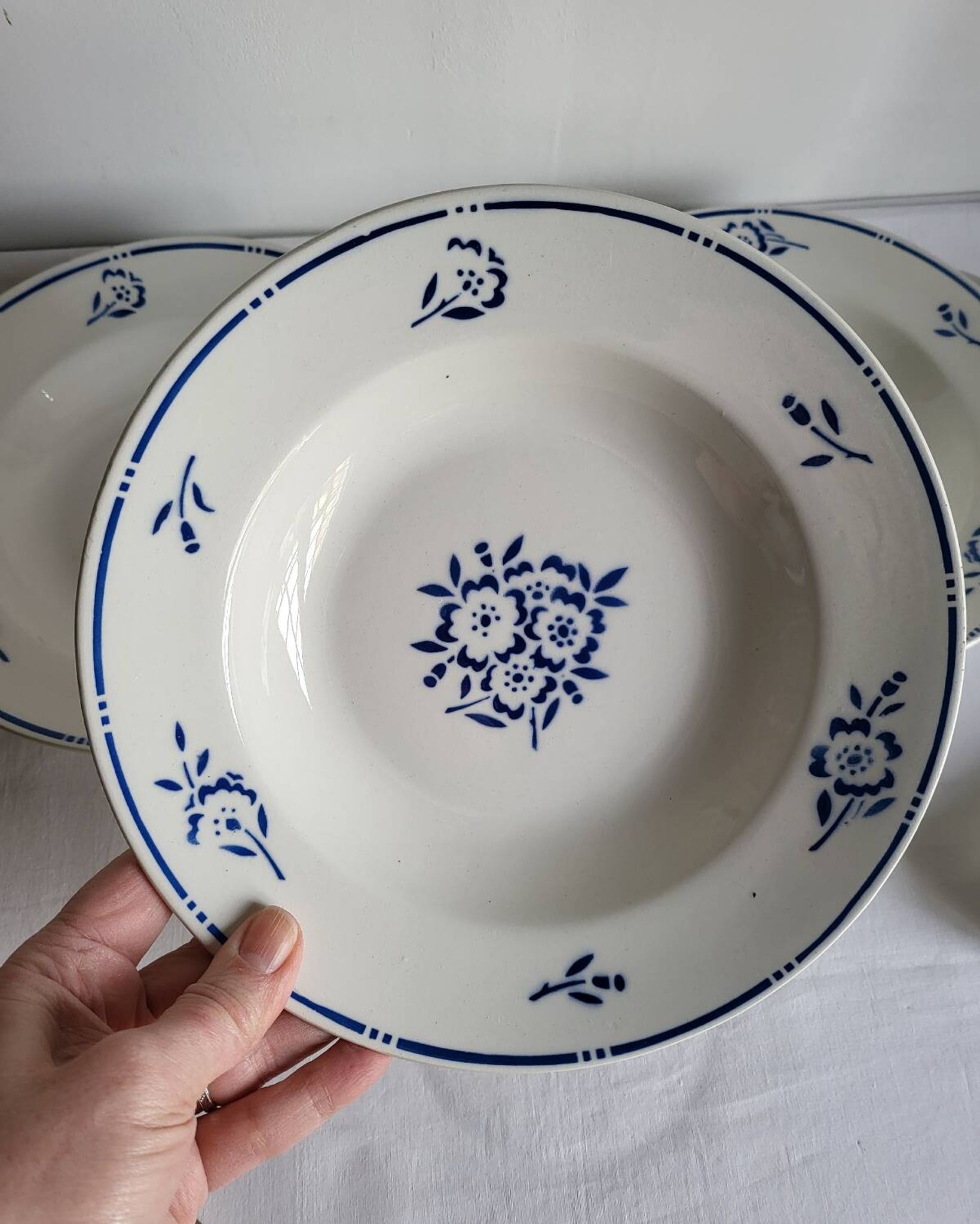 4 Deep Plates in earthenware Moulin des Loups & Hamage model Lucien