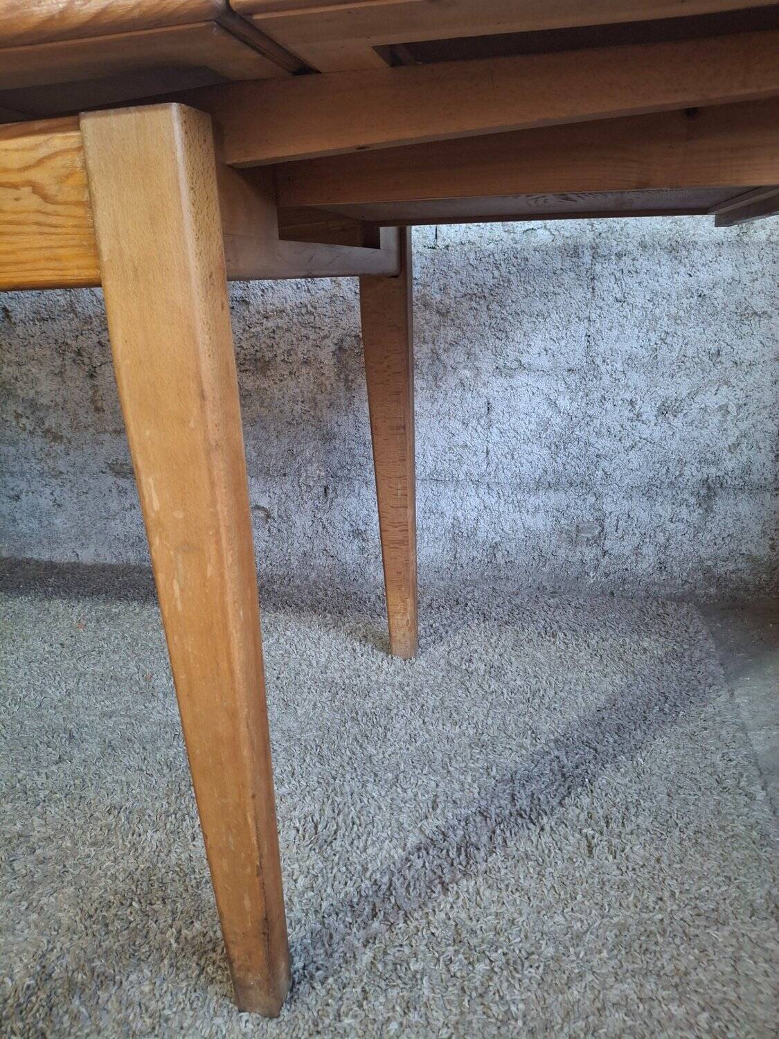 1950s dining table with sliding extensions