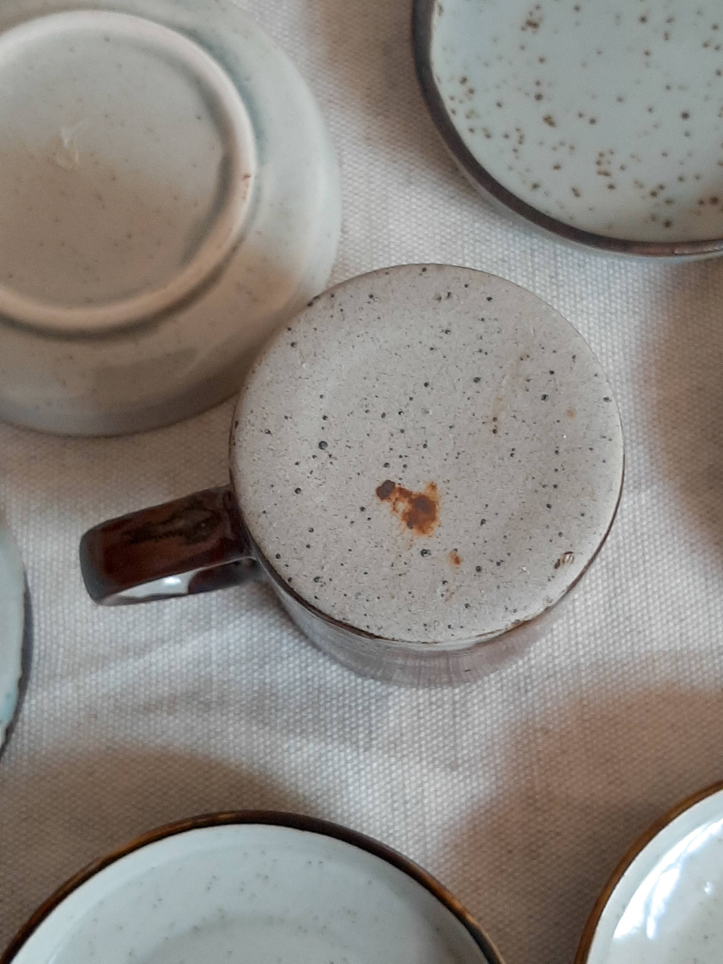 Vintage stoneware coffee mugs