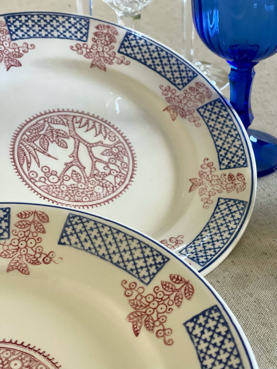 3 Longwy dessert plates.