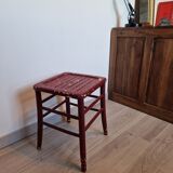 Red curved square stool