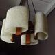 Chandelier vintage 1960 teak Scandinavian design