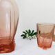 Service à eau en verre rose art déco