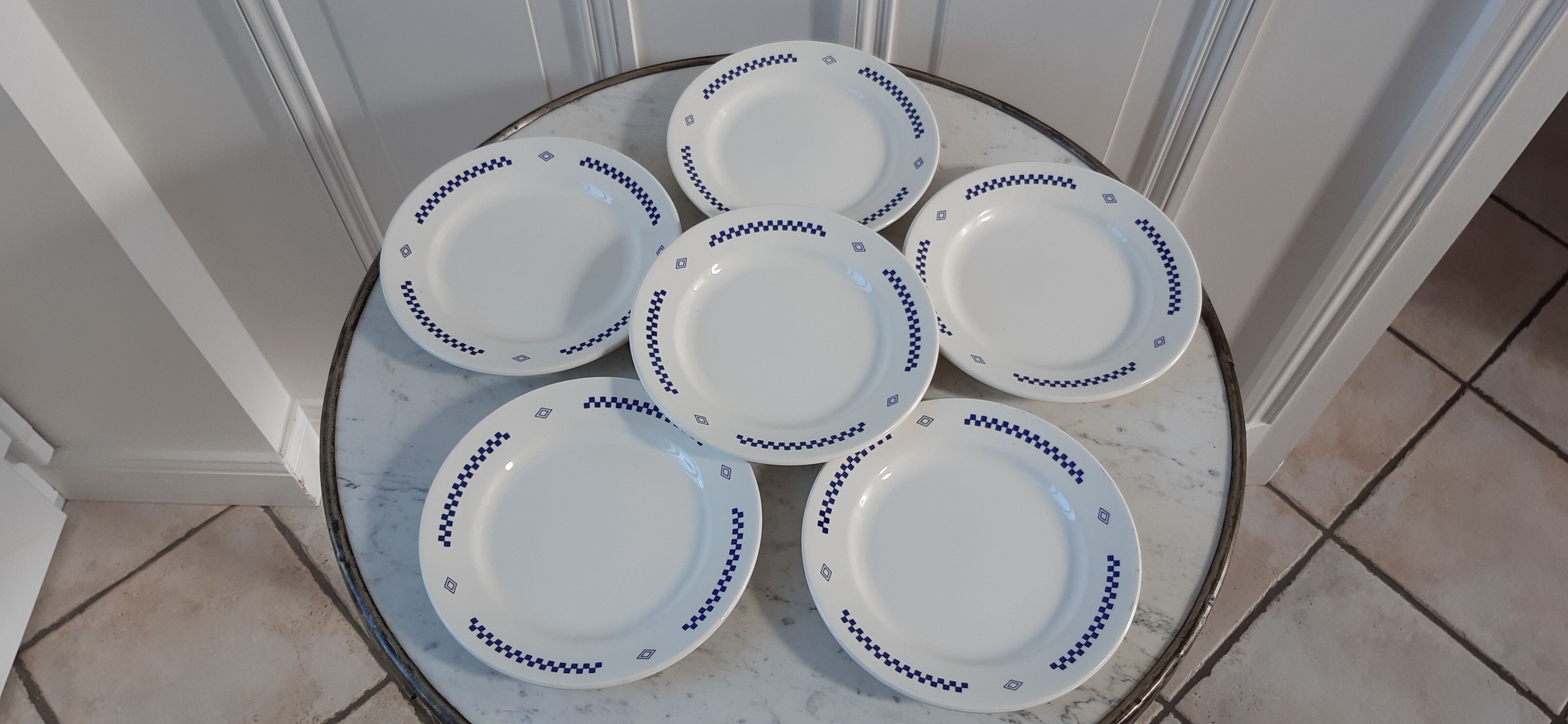 Set of 6 dessert plates Lustucru 80s