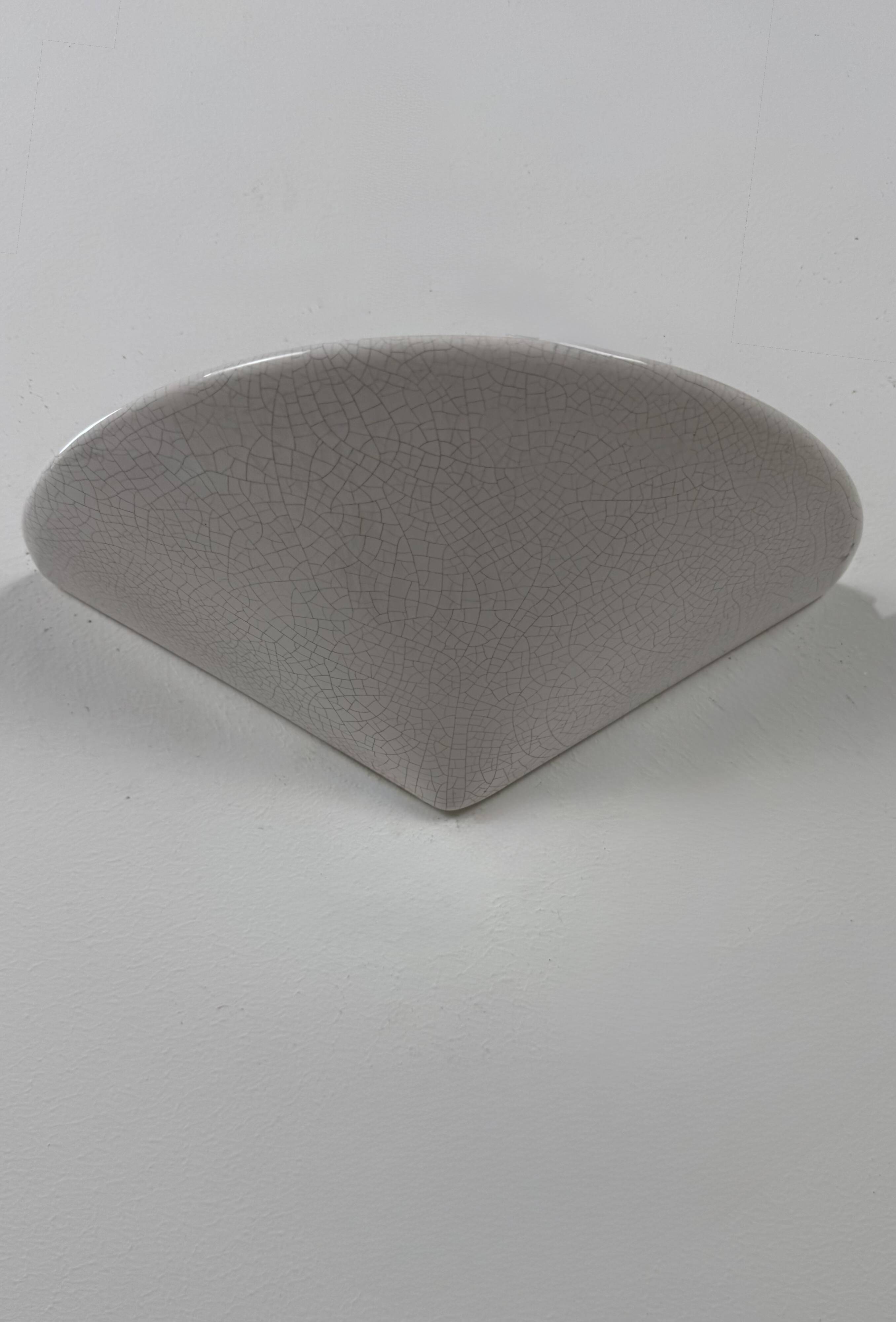 Vintage wall light in cracked white porcelain, France, 1970.