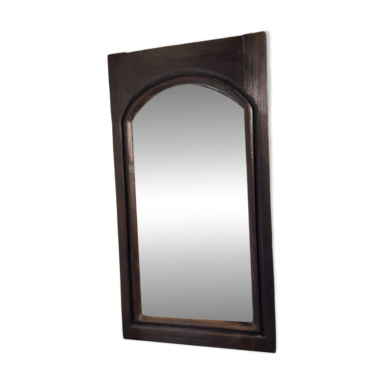 Antique Decorative Mirror Solid Oak Wood Frame Molded Vintage Art