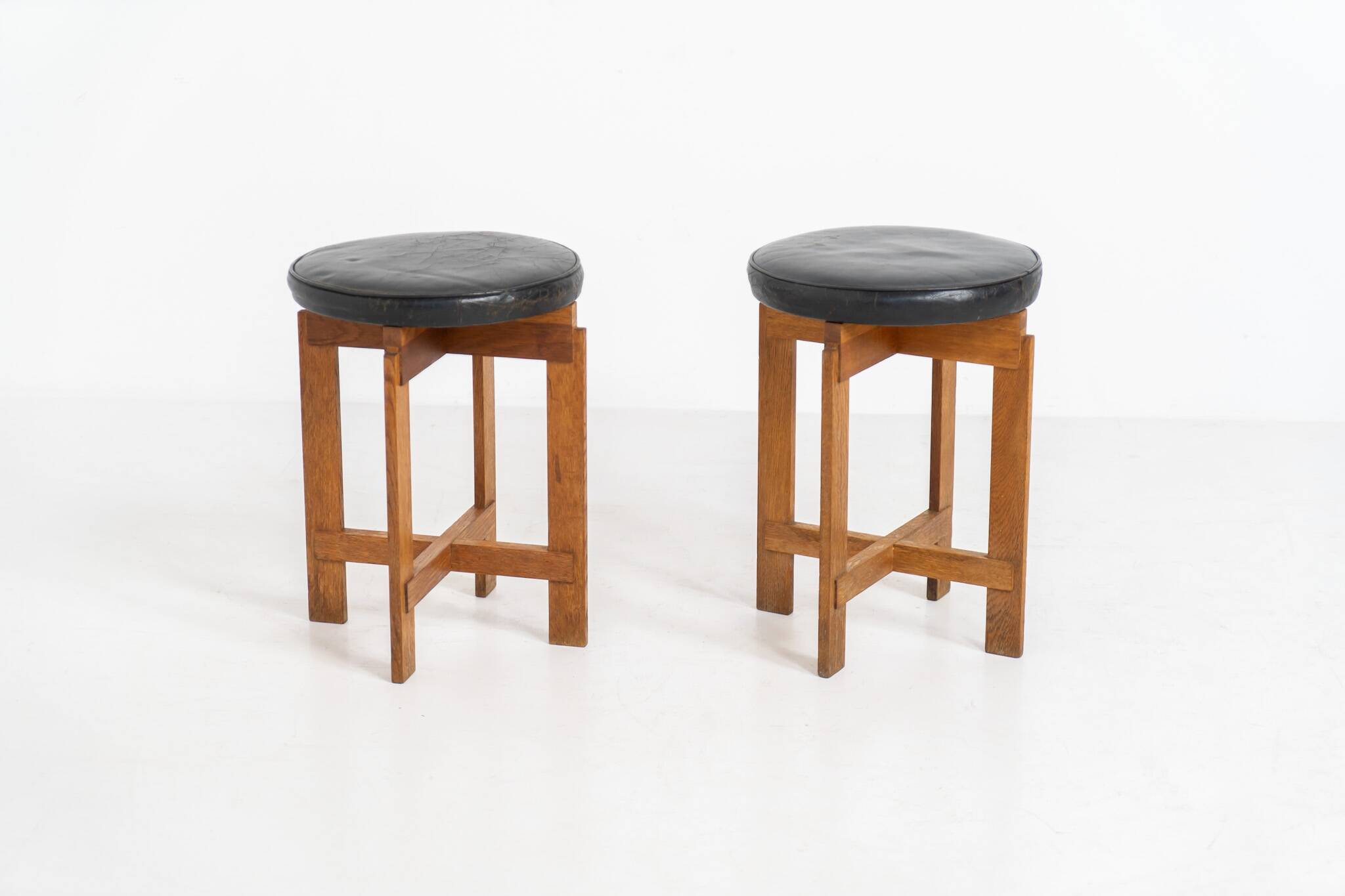 Very rare set of stools by Uno & Östen Kristiansson for Luxus Vittsjö