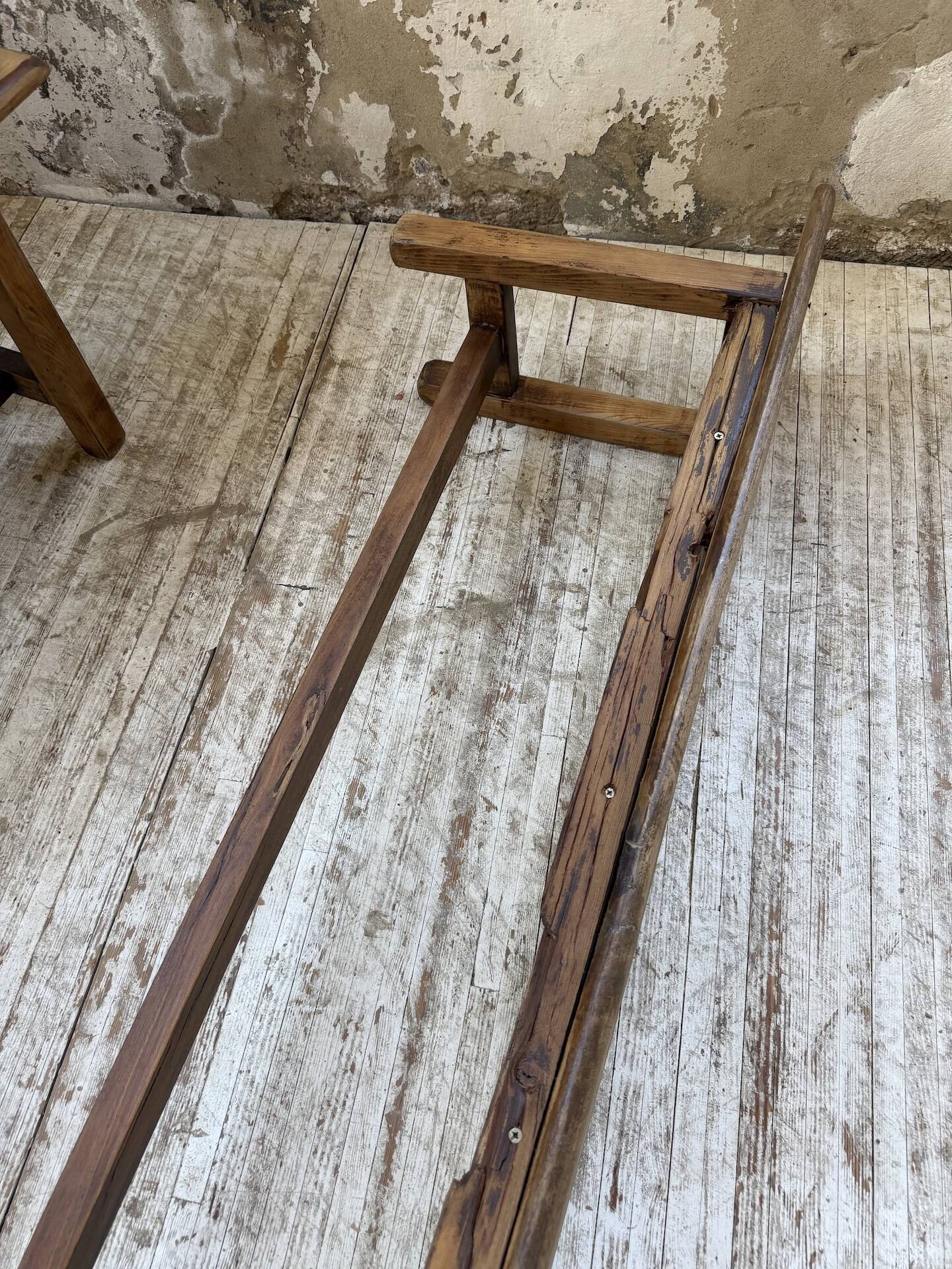 Set of two rustic oak farm benches 2m