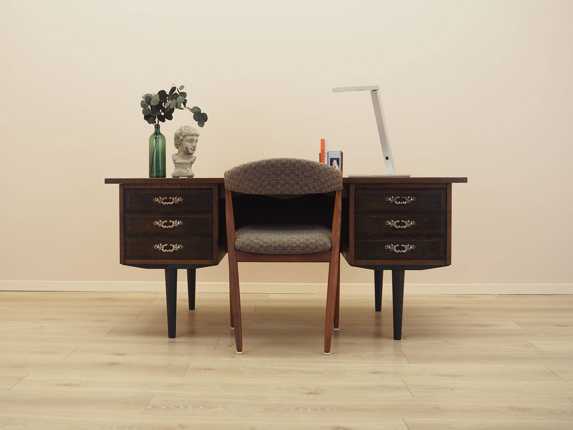 Danish Walnut Desk with Drawers, 1960s