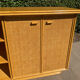Buffet vintage en bois et cannage années 70