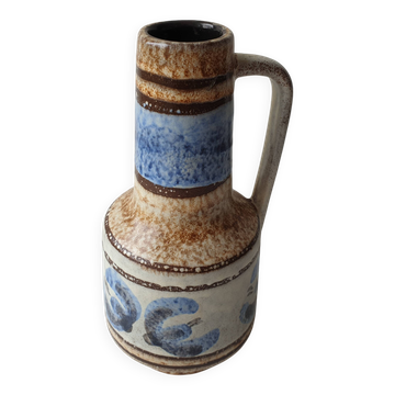Ceramic stoneware vase with geometric shapes - Vintage 70's