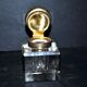 Old square inkwell in cut glass - art deco office accessory 1920