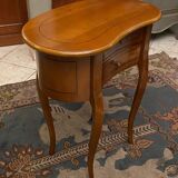 End of sofa side table bedside shape kidney walnut blond style Transition
