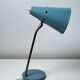 Vintage baby blue desk lamp – metal and brass, 50s-60s