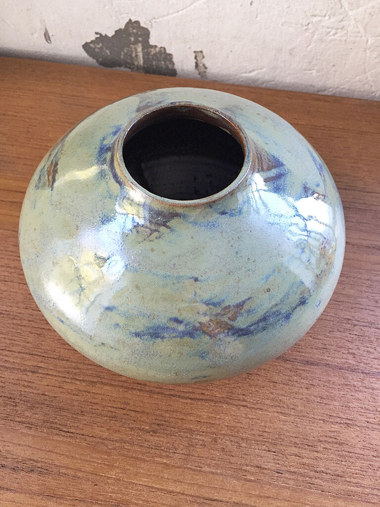 Blue ceramic pot vase