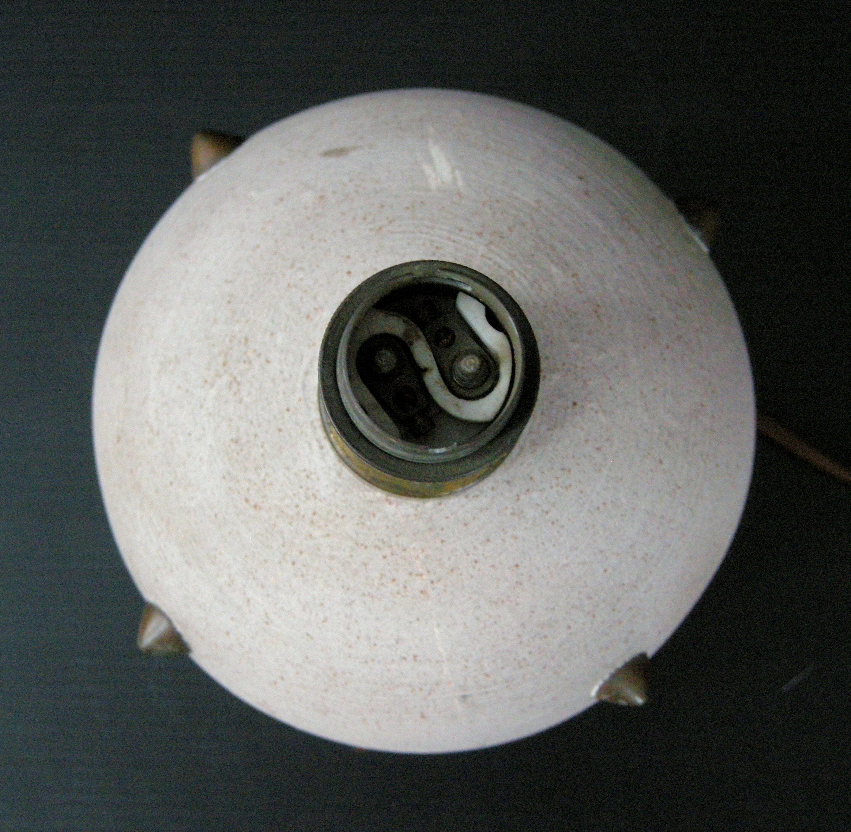 Vintage ball lamp 1950 ceramic & brass