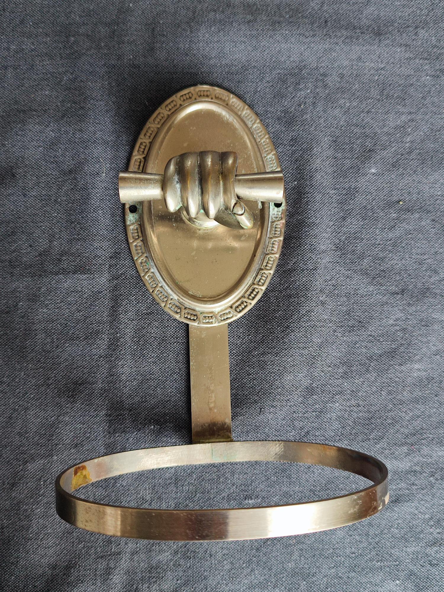 Ensemble de support salle de bain en métal et bronze vintage