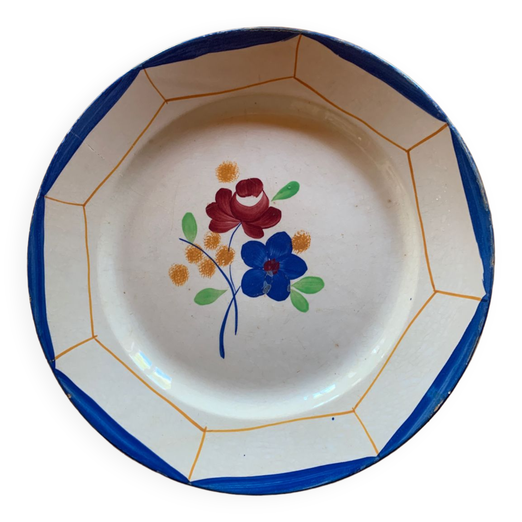 Large ceramic flower dish from Gien