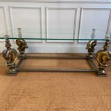 Table basse bronze à tête de chevaux