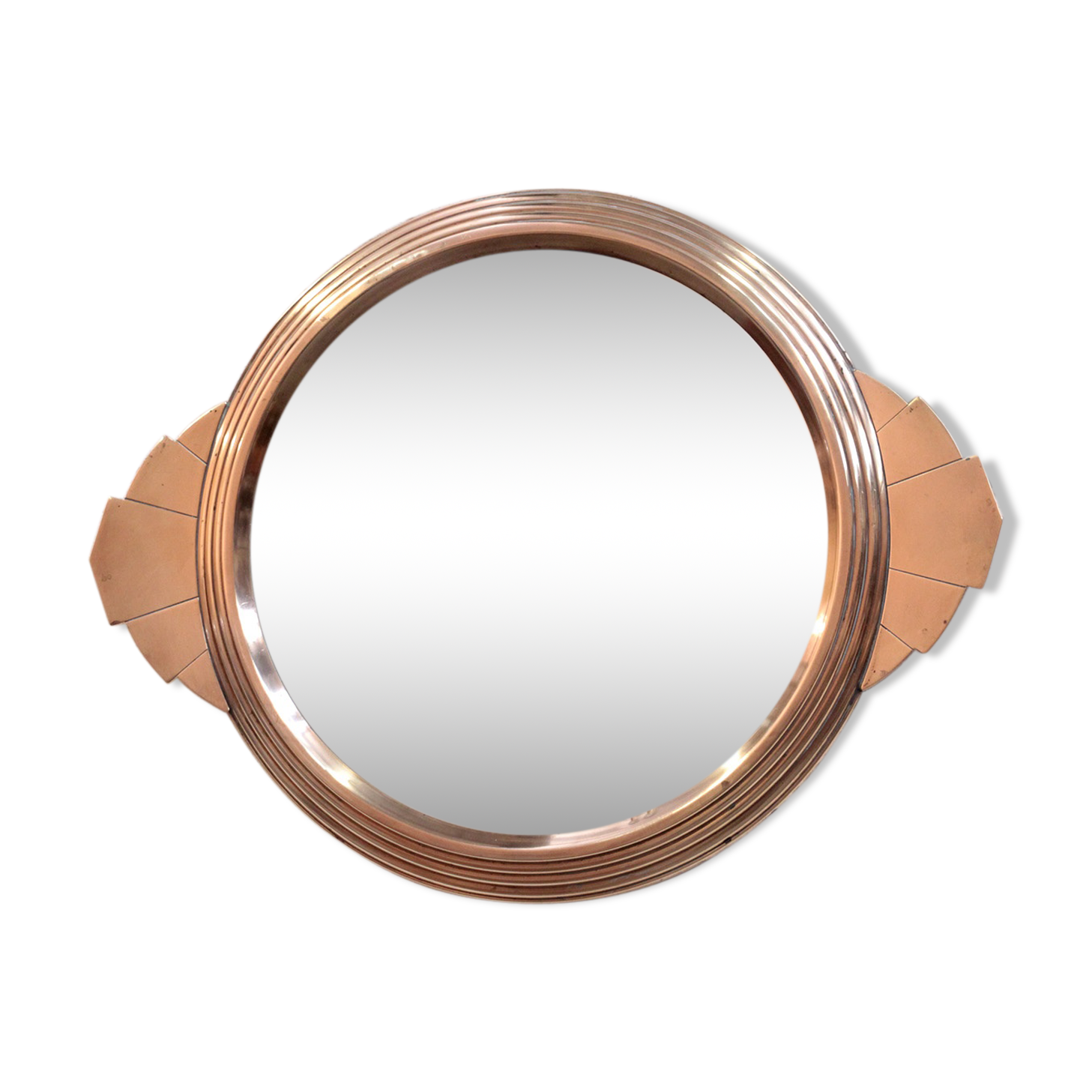 Round brass mirror 35x27cm