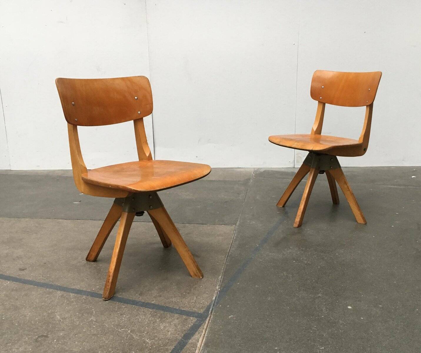 Mid-century German wooden swivel chair for children by Casala