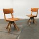 Mid-century German wooden swivel chair for children by Casala