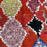 Colorful Boucherouite Berber rug - 140 x 167 cm