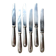 6 dessert knives by Christofle in silver-plated metal, shell decoration.