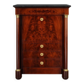Empire Secretary in Flamed Mahogany and Black Marble – 19th Century