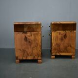 1935s pair of rare art deco bedside tables, Czechoslovakia
