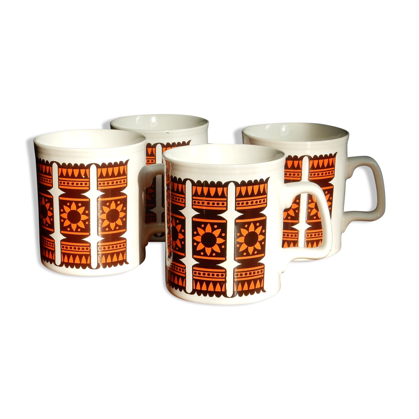 4 Staffordshire pottery ceramic mugs