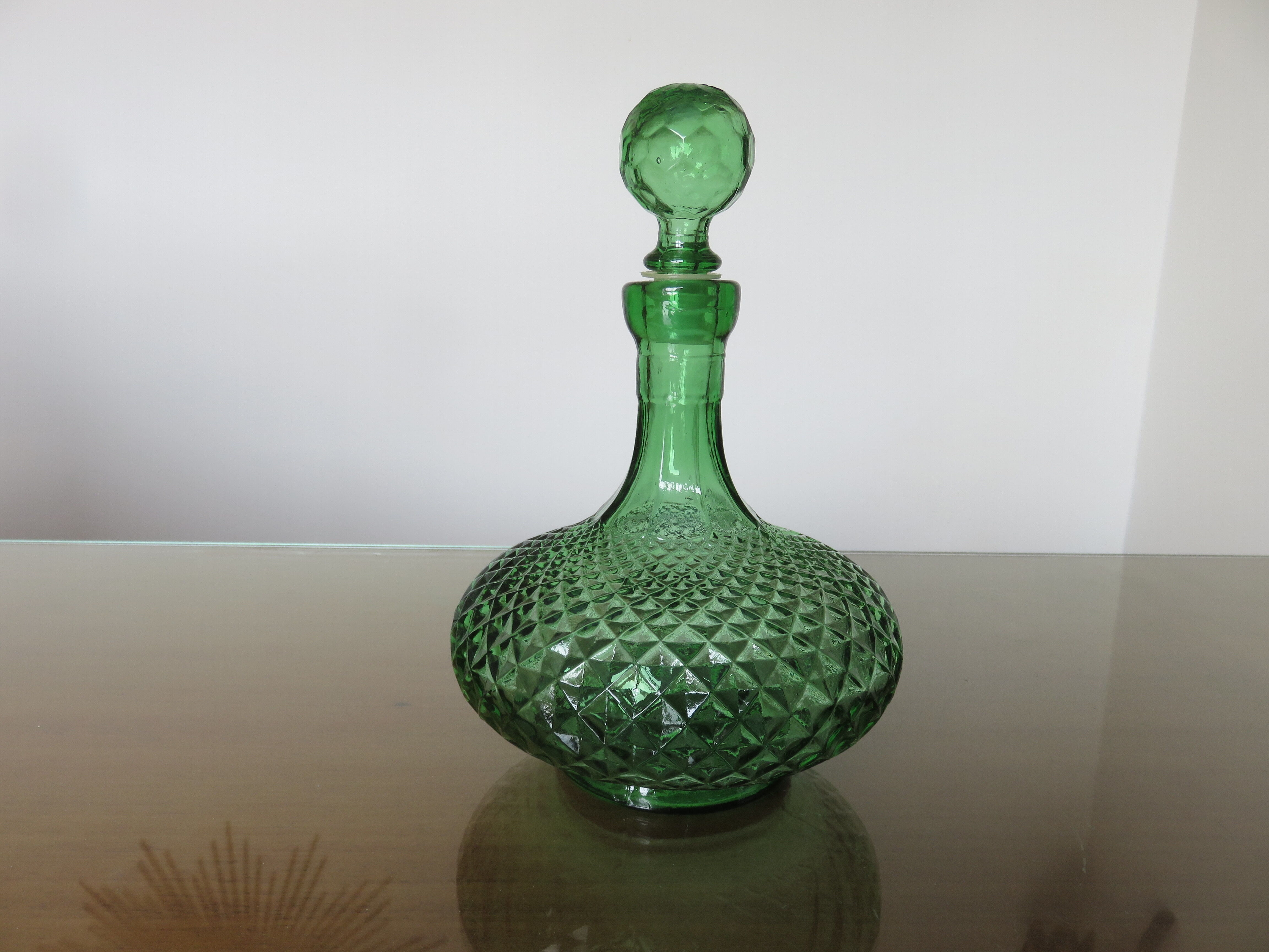 Carafe empoli made in italy diamond tip glass 60s 70s