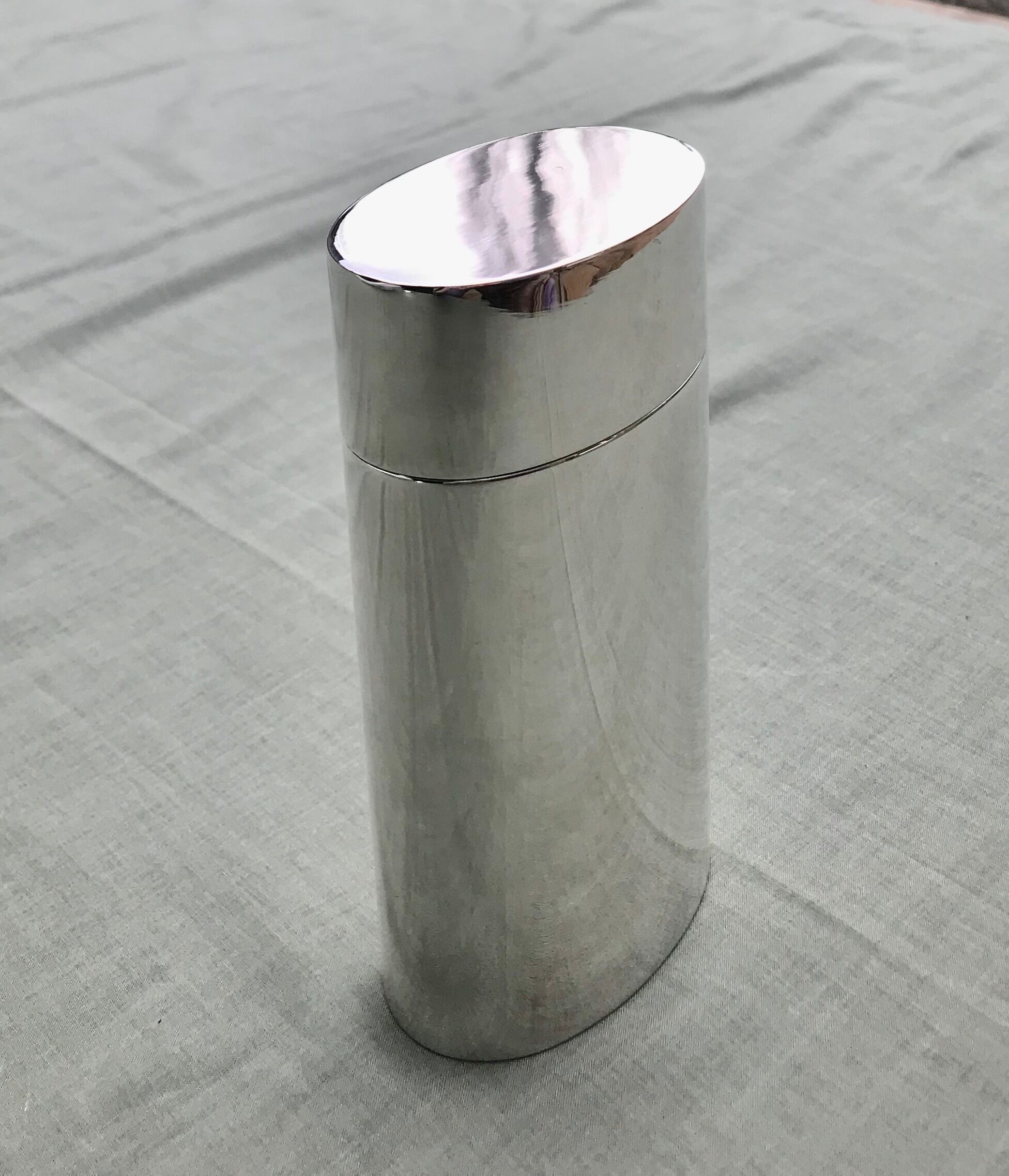 Cigar box Oval Silver metal